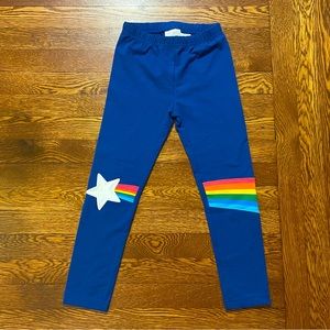 Blue Kids Leggings with Rainbow Star Design